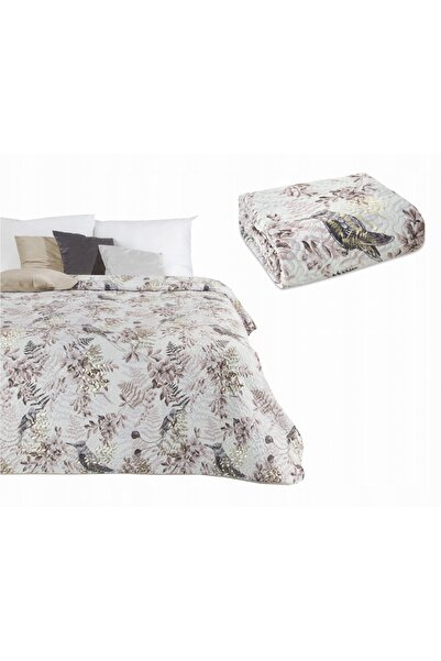 Eurofirany Cuvertură decorativă pentru pat 200x220 Poliester bej pudră cu fru...
