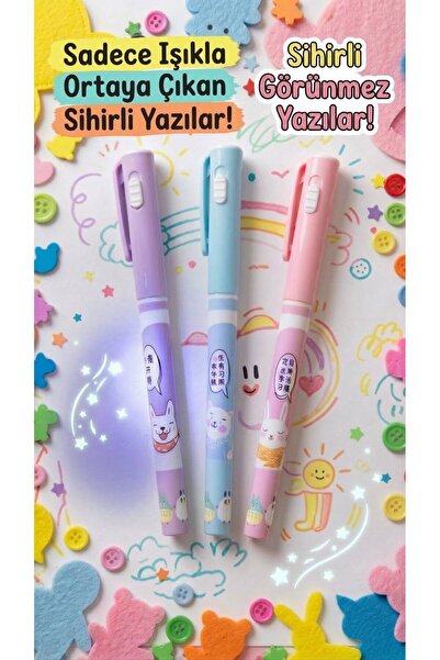 Işıklı Görünmez Kalem 3 Renk
