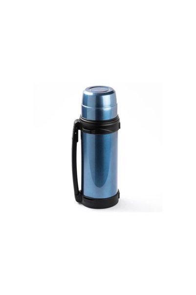 Turkishsouq Okadi Blue Stainless Steel Thermos with Handle 1.2L