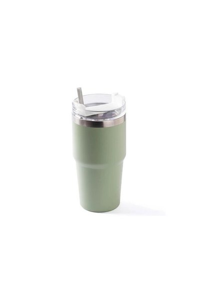 Turkishsouq Pablo Green Stainless Steel Thermos Cup with Straw 600ml