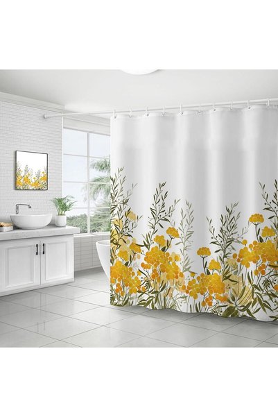 CozyNook Watercolor Floral Shower Curtain Bathroom Curtain Waterproof and Dampproof Washable Fabric Curtain for Home Bathroom Hotel Decor, Floral Shower Curtain with Hooks 180 * 180 CM (Q11)