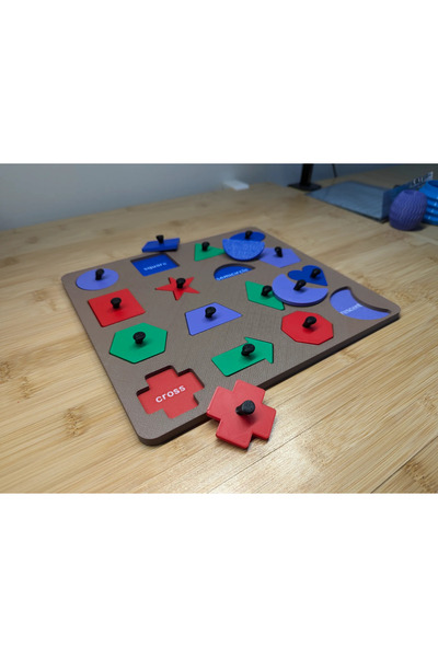 Generic Brand 3D Printing English Labeled Shape Recognition Puzzle Board - 16...