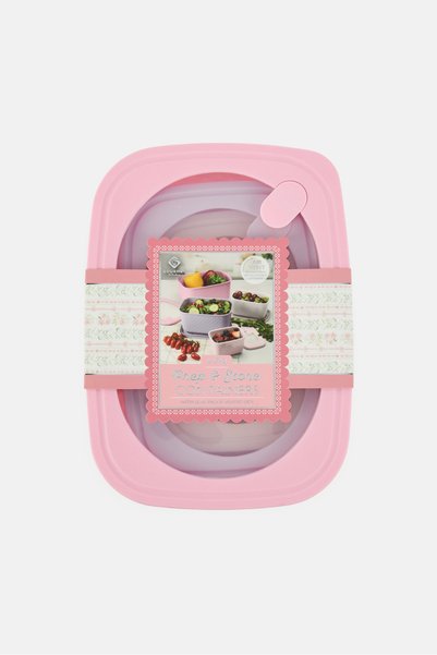 Gourmet 8 Pieces Container With Lids, Pink