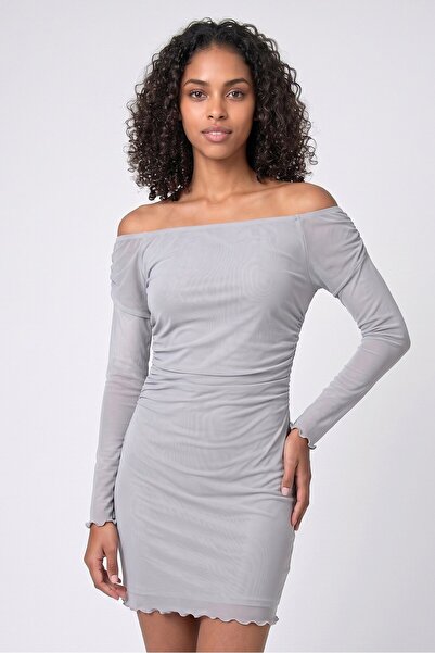 Cropp Women Textured Mini Dress, Grey