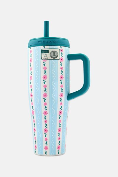 wellness Stainless Steel Vacuum Insulated Tumbler With Straw 900ml, Multicolor