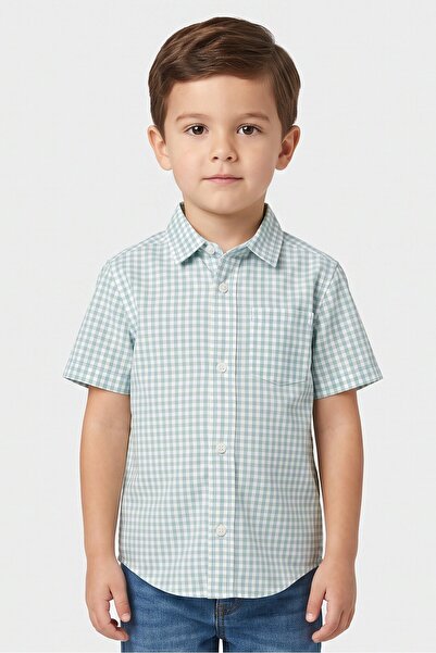 The Children's Place Kids Boy Checkered Print Short Sleeve Shirt, Multicolor