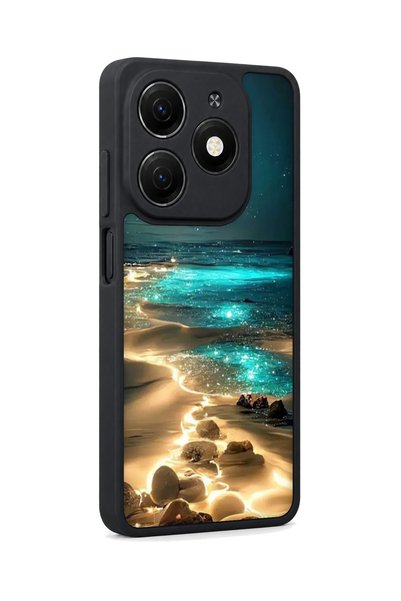 TECNO غطاء سبارك 20 متوافق مع الطباعة، أسود غير لامع، سيليكون ناعم، واقي، غطاء ممتص للصدمات، حافظة