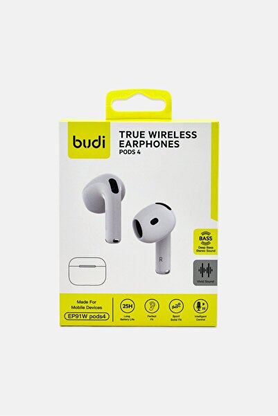 Budi True Wireless Earphones, White