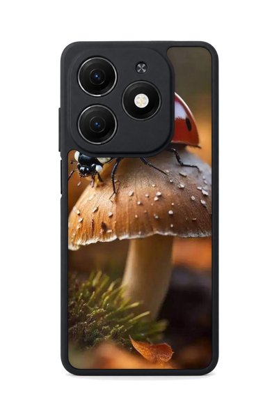 TECNO Spark 20 Compatible Printed, Matte Black, Soft Silicone, Protective, Sh...