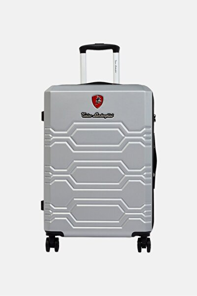 Tonino Lamborghini 21,7 Inch Hard Shell Cabin Spinner Luggage, Silver