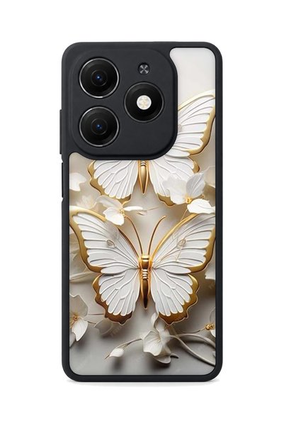 TECNO Spark 20 Compatible Printed, Matte Black, Soft Silicone, Protective, Sh...