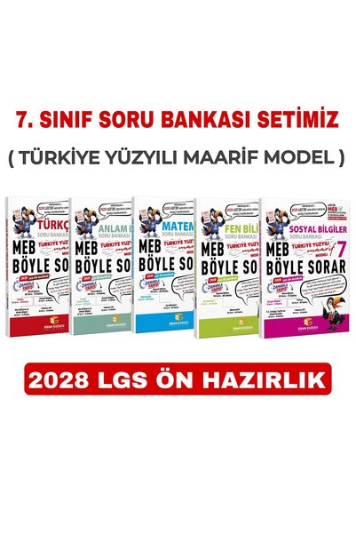 SİNAN KUZUCU YAYINLARI Sinan Kuzucu 2027 Yılı 7. Sınıf Soru Bankası Seti ( 5 ...