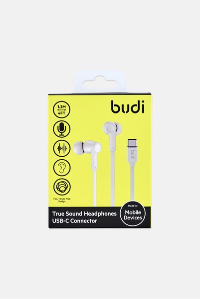 Budi USB-C Connector True Sound Headphones, Black
