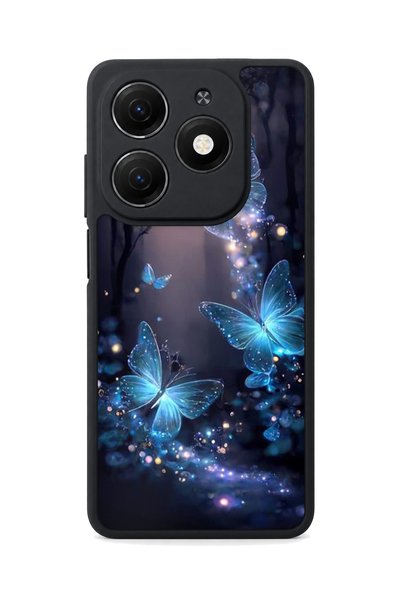 TECNO Spark 20 Compatible Printed, Matte Black, Soft Silicone, Protective, Sh...