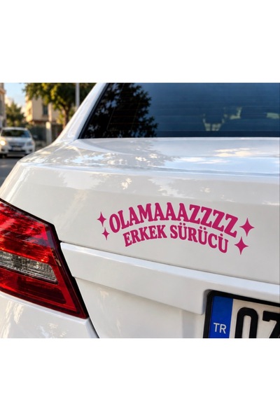 QUEEN GARAGE Olamaz Erkek Sürücü Yazılı Araba Sticker Araç Arkası Cam Etiketi