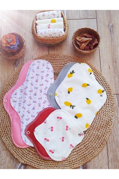 ECOSOFT Yıkanabilir Doğal Kadın Pedi 9'lu Karışık- Başlangıç Paketi %100 Pamuk ( 3 günlük, 3 normal, 3 gece S-M-L beden)