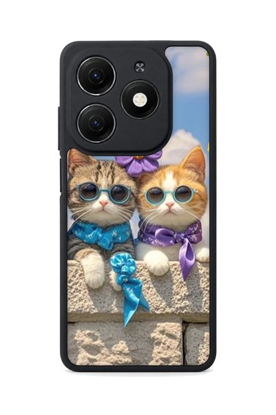 TECNO Spark 20 Compatible Printed, Matte Black, Soft Silicone, Protective, Sh...