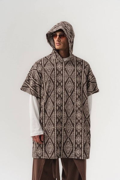 go gang own Aztec Oversize Hooded Poncho Men's Sweatshirt