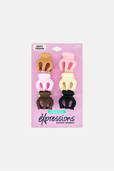 Expressions 6Pcs Soft Touch Octo Claw Clip, Multicolor