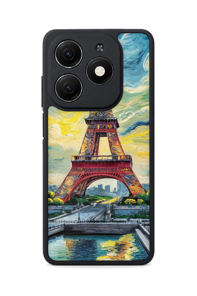 TECNO Spark 20 Compatible Printed, Matte Black, Soft Silicone, Protective, Sh...