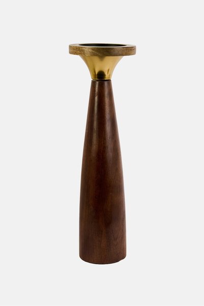 Widdop & Co Hestia Wooden Medium Candle Stand, Brown