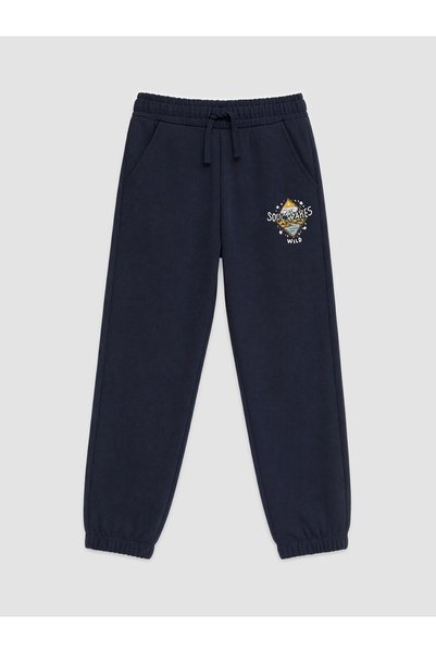 LC Waikiki Ozmarka New Season Navy Blue Printed Boys' Jogger Sweatpants