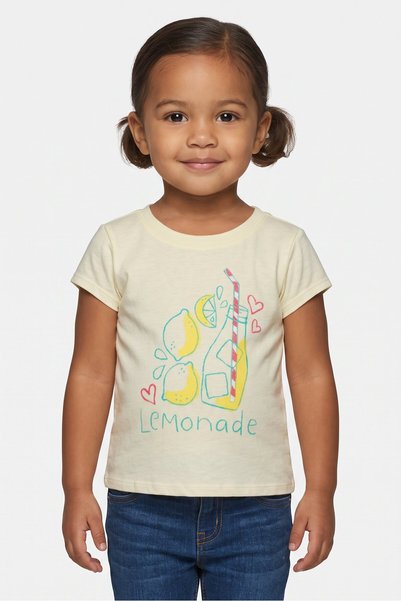 The Children's Place Toddlers Girl Crew Neck Short Sleeve Graphic Print T-Shi...