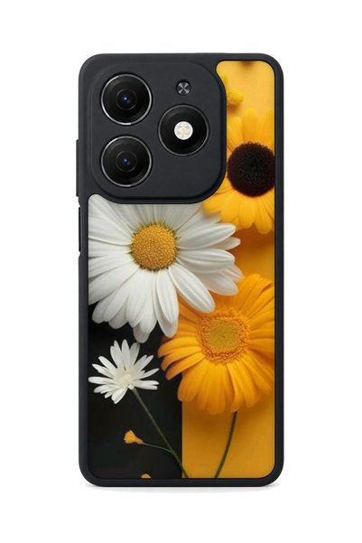 TECNO Spark 20 Compatible Printed, Matte Black, Soft Silicone, Protective, Sh...
