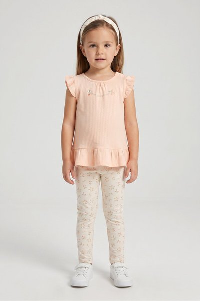 RENE ROFE Toddlers Girl 3 Pcs Embroidered Tunic And Leggings With Headband Se...