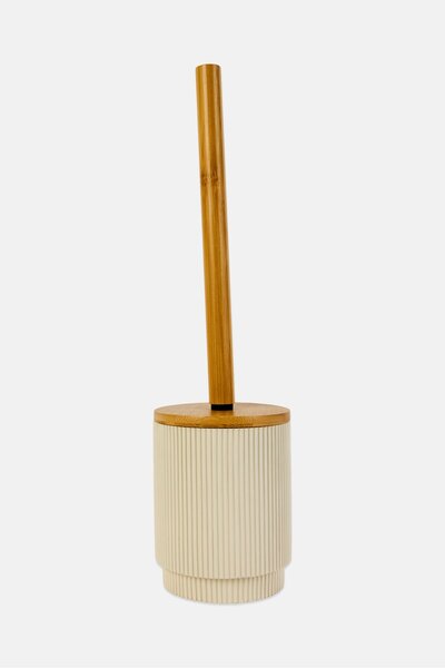 Felli Ribbled Toilet Brush Holder, Beige