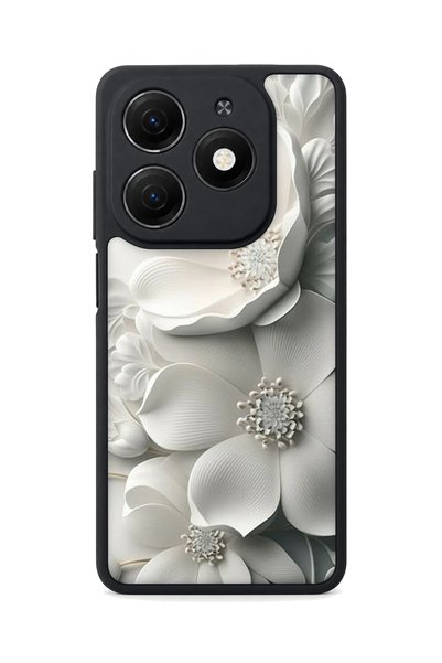 TECNO Spark 20 Compatible Printed, Matte Black, Soft Silicone, Protective, Sh...