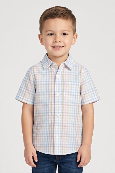 The Children's Place Kids Boy Micro Check Short Sleeve Casual Shirt, Multicolor