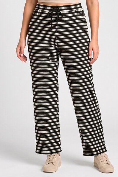 Brave Soul Women Regular Fit Stripe Wide Leg Pants, Multicolor