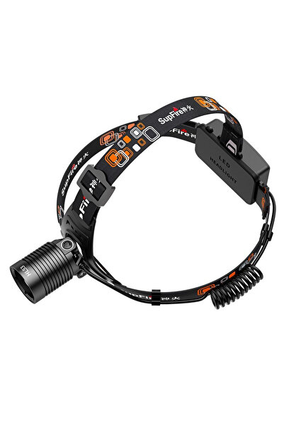 SUPERFIRE Lanternă frontală HL53, 180 lm, zoom, 2 acumulatori de 2000 mAh