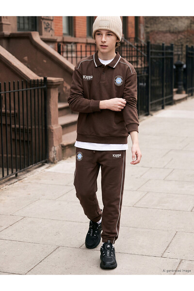 LC Waikiki Ozmarka New Season Brown Printed Boys' Jogger Sweatpants