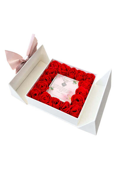 OEM Cadou pentru Fiică de la Tată – Colier „Nodul Iubirii”, Cutie Florală Alb...