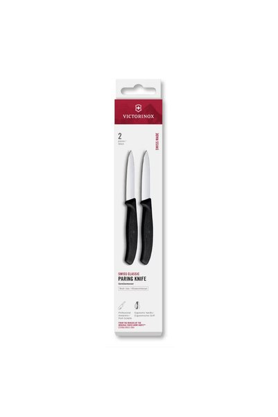 Victorinox Μαχαίρια κουζίνας 8 εκατ. ίσια μαύρη λαβή σετ 2 τμχ Swiss Classic