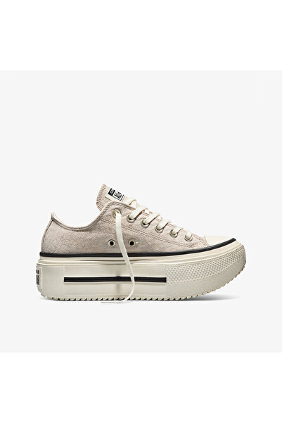 Converse حذاء رياضي نسائي من تشاك تايلور أول ستار ليفت دبل ستاك بل باللون البيج