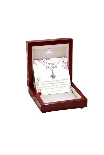 OEM Cadou pentru Mătușă de la Nepot – Colier „Picătură de Cristal”, Cutie de ...