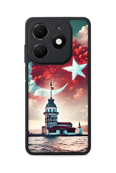 TECNO Spark 20 Compatible Printed, Matte Black, Soft Silicone, Protective, Sh...