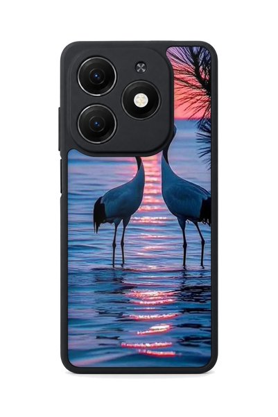 TECNO Spark 20 Compatible Printed, Matte Black, Soft Silicone, Protective, Sh...