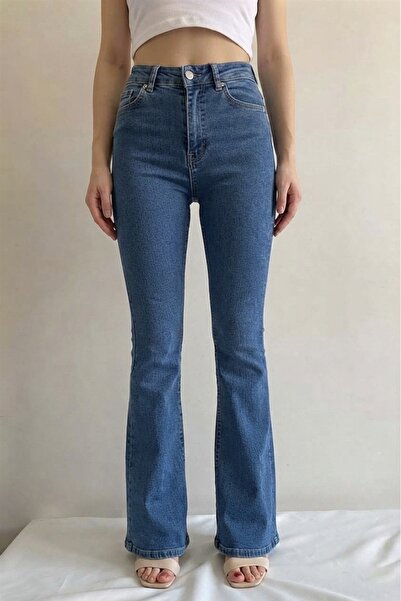 SANTA BELLA Dodge Blue Flare Leg Jean Flare Pantaloni de denim pentru femei F...