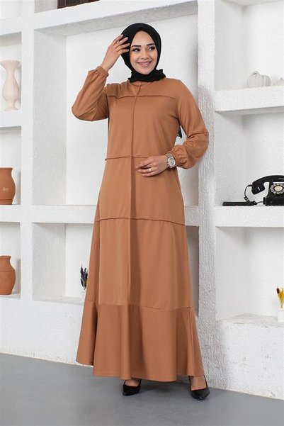 Mestore Sewing Detailed Dress Taba