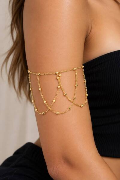 Arescollection Elegant Topcuk Chain Adjustable Pazu Bracelet Arm Accessory