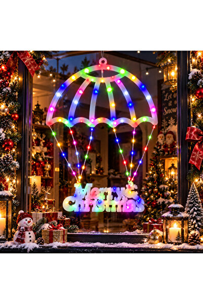 Reduceri Engros Umbrelă decorativă cu LED-uri, Instalație de Crăciun 69x50cm,...