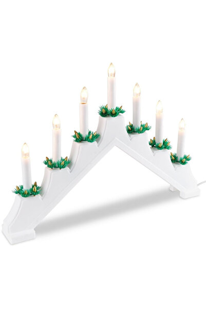 Vilde Sfeșnic de Advent pentru 7 lumânări, alb, 41.5x29 cm