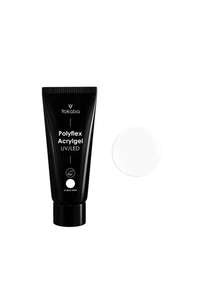 YOKABA Polyflex Acrygel Gel Acrilic UV/LED pentru Unghii - 01 Alb Lăptos 60g