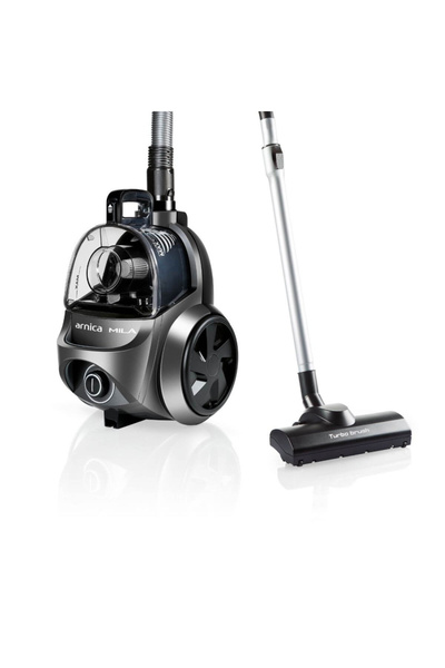 Arnica Mila Toz Torbasız Elektrikli Süpürge Antrasit, 900W Cyclone Max Teknolojisi, HEPA 13 Filtre, 2,5 L Toz Haznesi, Turbo Fırça, Yüksek Emiş Gücü, 9 Metre Erişim Alanı, Ergonomik Tasarım