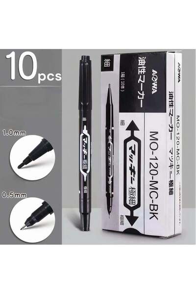 Reduceri Engros Marker permanent, set de 10, cu două vârfuri, en-gros