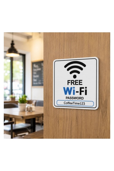 OEM Autocolant WiFi 15x15 cm – Semnalizare Clară și Vizibilă pentru Spații Pu...